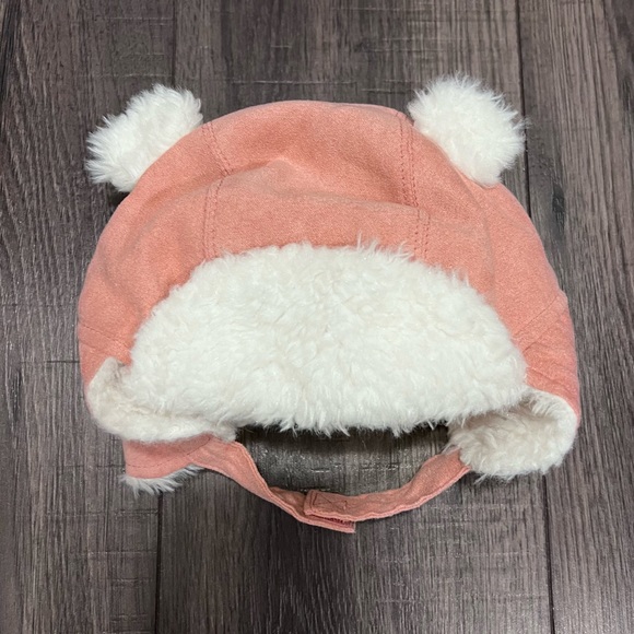 Old Navy Faux Fur Lines Ear Flap and Bear Ears Baby Winter Hat 0-6M - Picture 1 of 8